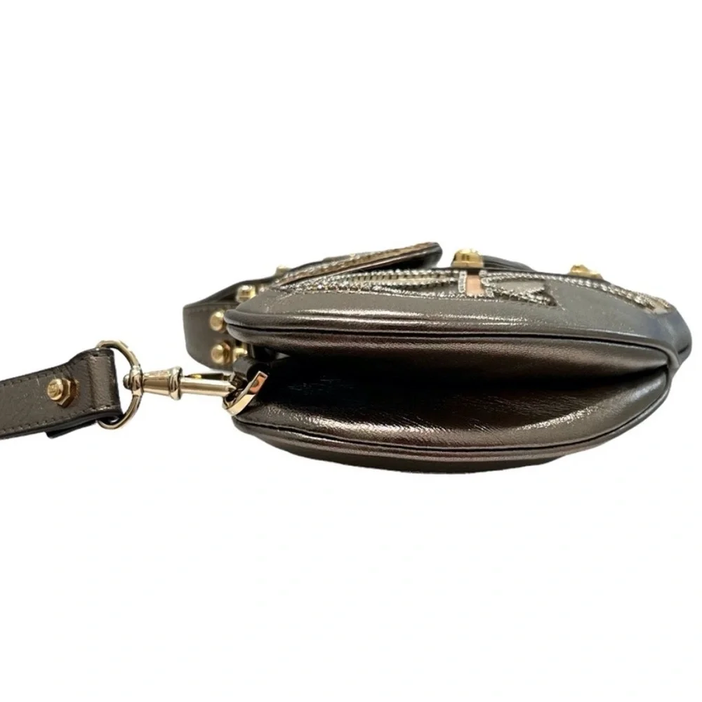 FENDI VANITY BAG METALLIC GOAT LEATHER & SWAROVSKI CRYSTALS - ART DECO DESIGN - Picture 7 of 16